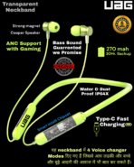 UAG Urbn Armour Gear Transparent ANC Gaming with Voice Changer